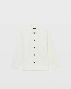 Hot Sale ❤️ Club Monaco Men Long Sleeve Lightweight Workshirt Light Blue 🧨 -Club Monaco Online Shop cm 1451732 alternate4