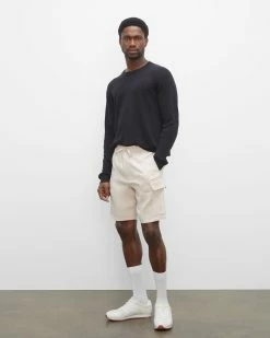 Outlet 🔔 Club Monaco Men Linen-Blend Cargo Shorts Khaki Stone 🌟 -Club Monaco Online Shop cm 1451817 alternate3