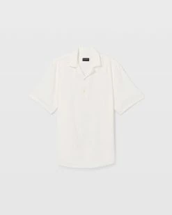 Outlet 😍 Club Monaco Men Short Sleeve Popover 👕 Shirt White 🌟 -Club Monaco Online Shop cm 1451825 alternate4