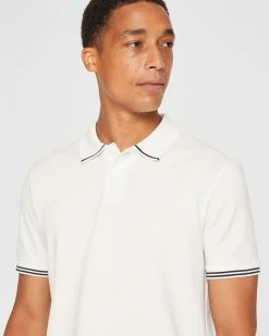 Budget ⌛ Club Monaco Men Tipped Collar Polo White 🤩 -Club Monaco Online Shop cm 1451835 alternate2