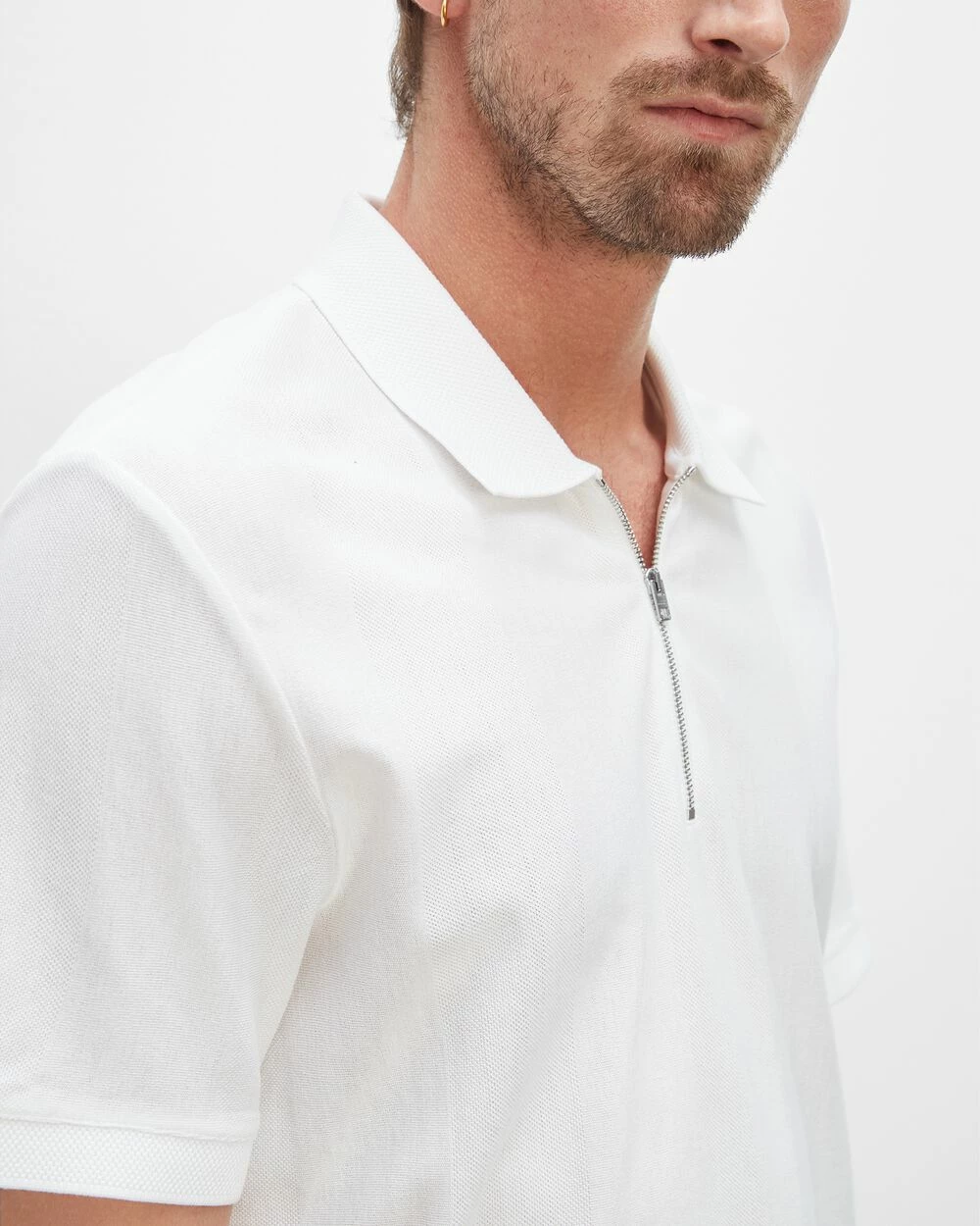 Deals ⭐ Club Monaco Men Mesh Zip Polo White 😍 5 Deals ⭐ Club Monaco Men Mesh Zip Polo White 😍 - Image 3