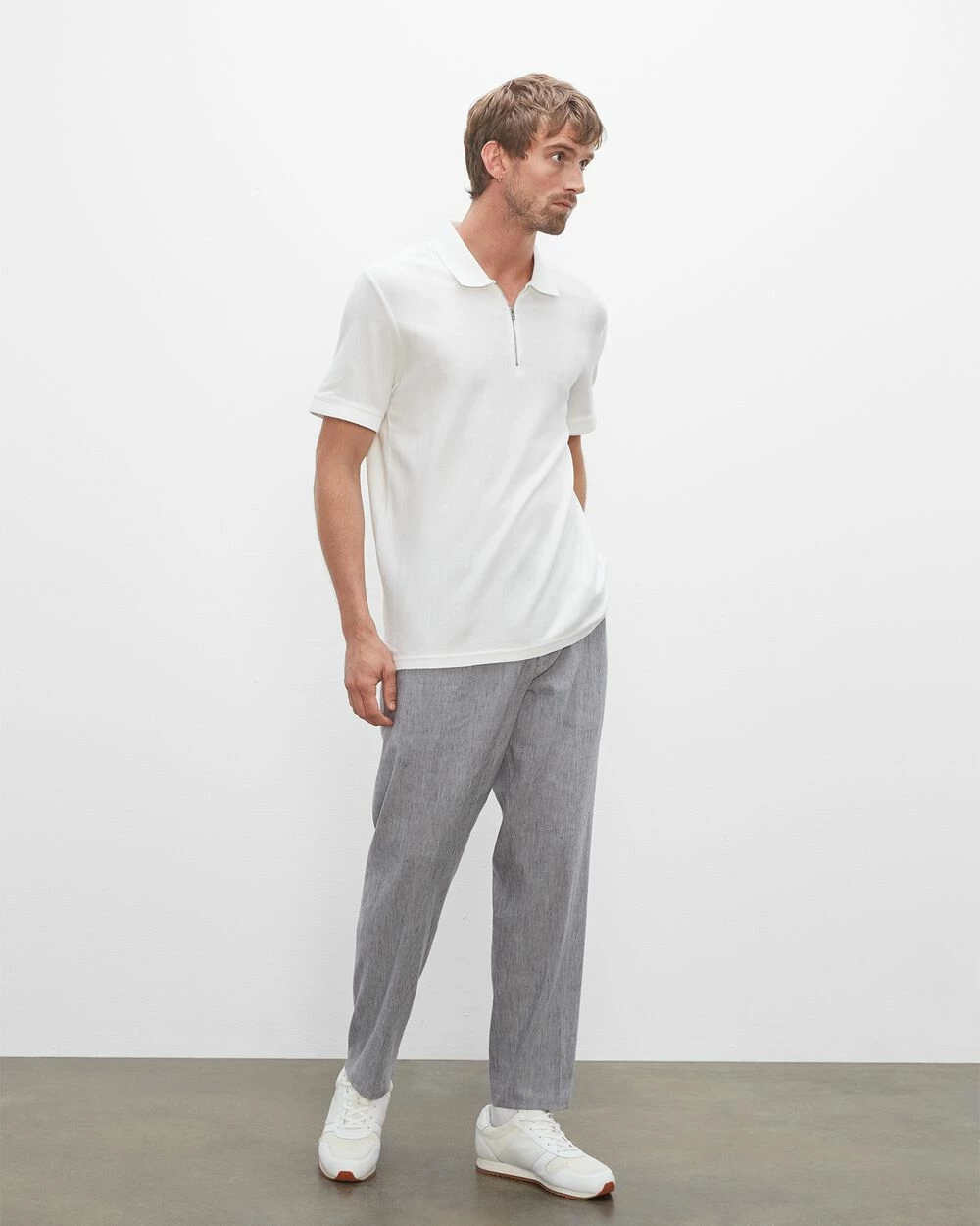 Deals ⭐ Club Monaco Men Mesh Zip Polo White 😍 6 Deals ⭐ Club Monaco Men Mesh Zip Polo White 😍 - Image 4