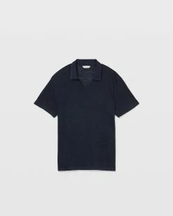Best reviews of 🔥 Club Monaco Men Short Sleeve Linen Polo Navy 😀 -Club Monaco Online Shop cm 1451846 alternate4