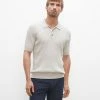 Promo 💯 Club Monaco Men Short Sleeve Cable Polo Lt Grey 🧨 -Club Monaco Online Shop cm 1451853 lifestyle