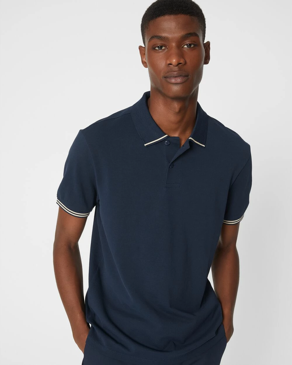 Discount 😀 Club Monaco Men Tipped Collar Polo Navy 🤩 5 Discount 😀 Club Monaco Men Tipped Collar Polo Navy 🤩 - Image 3