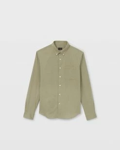 Best Pirce ❤️ Club Monaco Men Long Sleeve Textured Button-Down 👕 Shirt Forest Green ✔️ -Club Monaco Online Shop cm 1462453 alternate4