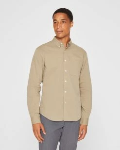 Best Pirce ❤️ Club Monaco Men Long Sleeve Textured Button-Down 👕 Shirt Forest Green ✔️