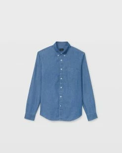 Coupon 😍 Club Monaco Men Slim Chambray 👕 Shirt Indigo 🎉 -Club Monaco Online Shop cm 1462457 alternate4