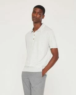 Cheapest 👍 Club Monaco Men Short Sleeve Tech Polo Heather Grey ⌛