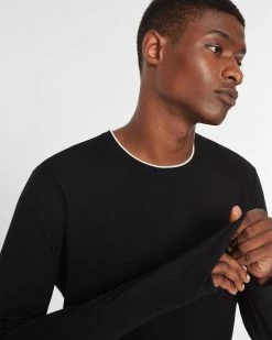 Brand new 🔔 Club Monaco Men Long Sleeve Tech Crew Black Multi ⭐ -Club Monaco Online Shop cm 1462468 alternate2