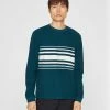 Best reviews of 👍 Club Monaco Men Stripe Piqué Crewneck Sweatshirt Teal 🔔