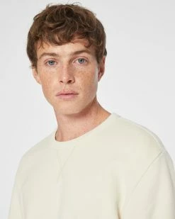 Best reviews of ⌛ Club Monaco Men Sandwash Crew Sweatshirt Cream Yellow 👏 -Club Monaco Online Shop cm 1462500 alternate2