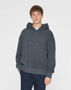 Best Pirce 🥰 Club Monaco Men Sandwash Hoodie Washed Black ⌛
