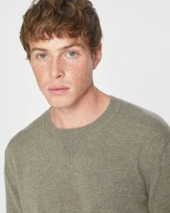 Hot Sale 👏 Club Monaco Men Long Sleeve Cashmere Crew Sweater Olive Heather ❤️ -Club Monaco Online Shop cm 1462521 alternate2