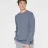 Outlet 😉 Club Monaco Men Grid Long Sleeve Crew Sweater Weathered Blue ✔️ -Club Monaco Online Shop cm 1462528 lifestyle