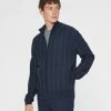 Top 10 👏 Club Monaco Men Rib Plaited Bomber Jacket Blue 🔔