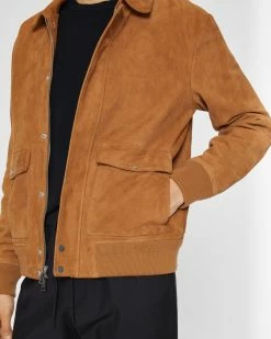 Coupon 🎉 Club Monaco Men Suede Bomber Jacket Brown 🧨 -Club Monaco Online Shop cm 1462566 alternate2