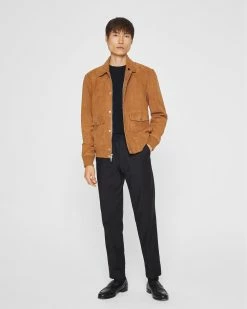 Coupon 🎉 Club Monaco Men Suede Bomber Jacket Brown 🧨 -Club Monaco Online Shop cm 1462566 alternate3