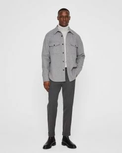 Best deal ⌛ Club Monaco Men Tapered Cuff Trousers Grey Heather ⌛