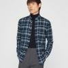 Cheapest ✨ Club Monaco Men Long Sleeve Open Plaid Flannel 👚 Shirt Navy 😉 -Club Monaco Online Shop cm 1462589 lifestyle