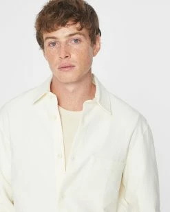 Budget ❤️ Club Monaco Men Long Sleeve Textured Standard Workshirt Egret 🌟 -Club Monaco Online Shop cm 1462593 alternate2