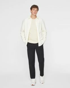 Budget ❤️ Club Monaco Men Long Sleeve Textured Standard Workshirt Egret 🌟 -Club Monaco Online Shop cm 1462593 alternate3