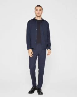 Coupon 🤩 Club Monaco Men Sutton Herringbone 👗 Dress Pants Blue 💯