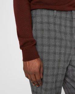 Best Pirce 😍 Club Monaco Men Drainpipe Glen Plaid Pants Black Plaid ⌛ -Club Monaco Online Shop cm 1465547 alternate2