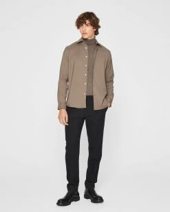 Promo 🔥 Club Monaco Men Refined Twill 👚 Shirt Navy 🎁 -Club Monaco Online Shop cm 1465556 alternate3