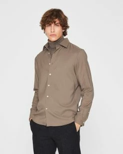 Promo 🔥 Club Monaco Men Refined Twill 👚 Shirt Navy 🎁