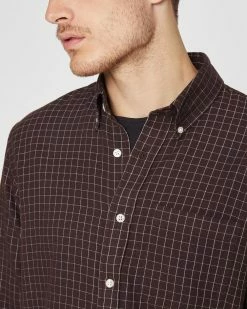 Wholesale 👍 Club Monaco Men Long Sleeve Waffle Check 👚 Shirt Mole 🛒 -Club Monaco Online Shop cm 1465558 alternate2