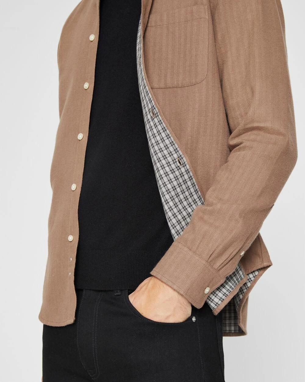 Flash Sale ๐ Club Monaco Men Check Doubleface Long Sleeve ๐ Shirt Fossil Beige ๐ 5 Flash Sale ๐ Club Monaco Men Check Doubleface Long Sleeve ๐ Shirt Fossil Beige ๐ - Image 3