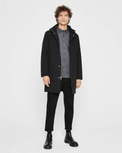 Coupon ✨ Club Monaco Men Long Sleeve Slim Jaspé 👕 Shirt Black ✔️ -Club Monaco Online Shop cm 1465568 alternate3