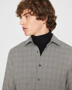 Best Sale ✨ Club Monaco Men Plaid Refined Twill 👕 Shirt Grey Multi 🛒 -Club Monaco Online Shop cm 1465570 alternate2