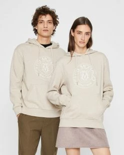 Buy 😀 Club Monaco Men Crest Hoodie Oatmeal Heather 🔔