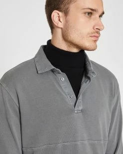 Best reviews of 🥰 Club Monaco Men Washed Rugby 👕 Shirt Mid Grey ✔️ -Club Monaco Online Shop cm 1465593 alternate2