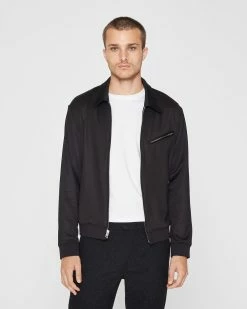 Hot Sale 👏 Club Monaco Men Tech Terry Jacket Caviar 🔔