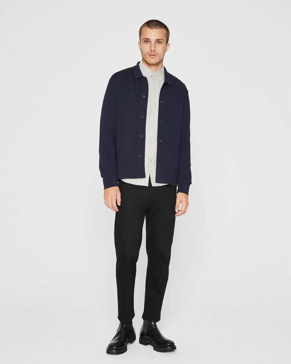 Top 10 🛒 Club Monaco Men Terry 👕 Shirt Jacket Navy 👏 6 Top 10 🛒 Club Monaco Men Terry 👕 Shirt Jacket Navy 👏 - Image 4