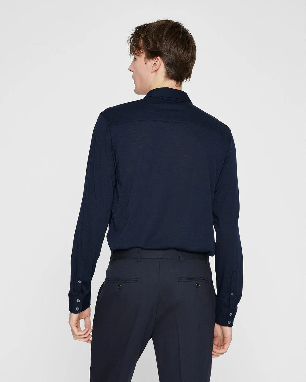 Buy ๐ Club Monaco Men Long Sleeve Wool Knit ๐ Shirt Navy Blue โ 3 Buy ๐ Club Monaco Men Long Sleeve Wool Knit ๐ Shirt Navy Blue โ - Image 2