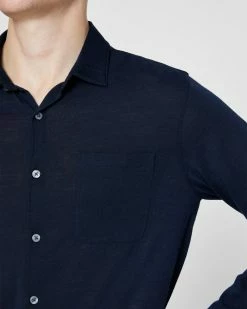Buy ๐ Club Monaco Men Long Sleeve Wool Knit ๐ Shirt Navy Blue โ 7 Buy ๐ Club Monaco Men Long Sleeve Wool Knit ๐ Shirt Navy Blue โ -Club Monaco Online Shop cm 1465600 alternate2