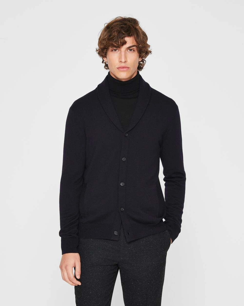 Discount ✔️ Club Monaco Men Merino Wool Shawl Cardigan Navy 🤩 3 Discount ✔️ Club Monaco Men Merino Wool Shawl Cardigan Navy 🤩