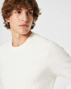 Top 10 🌟 Club Monaco Men Bouclé Crewneck Sweater Egret 🔥 -Club Monaco Online Shop cm 1465621 alternate2