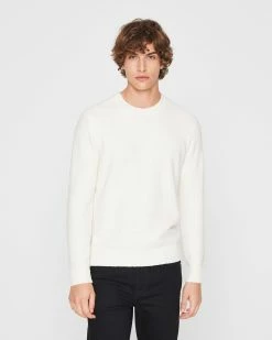 Top 10 🌟 Club Monaco Men Bouclé Crewneck Sweater Egret 🔥