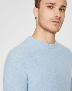 Buy 🛒 Club Monaco Men Boiled Cashmere Crewneck Sweater Lt Blue Heather ✨ -Club Monaco Online Shop cm 1465629 alternate2