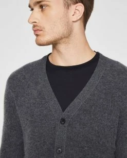 Buy ⭐ Club Monaco Men Boiled Cashmere Cardigan Dark Heather Grey 🌟 -Club Monaco Online Shop cm 1465631 alternate2