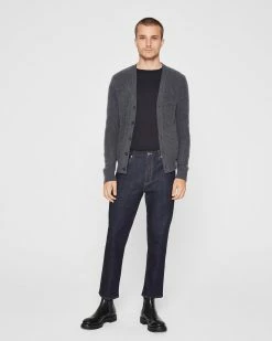Buy ⭐ Club Monaco Men Boiled Cashmere Cardigan Dark Heather Grey 🌟 -Club Monaco Online Shop cm 1465631 alternate3