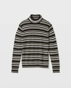 Deals ⌛ Club Monaco Men Stripe Merino Wool Turtleneck Black Multi 👍 -Club Monaco Online Shop cm 1465632 alternate4