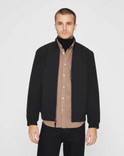 Best Pirce ❤️ Club Monaco Men Vertical Quilted Bomber Jacket Caviar 🛒