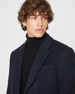 New 🛒 Club Monaco Men Modern Twill 🧥 Coat Navy Multi ❤️ -Club Monaco Online Shop cm 1465647 alternate2