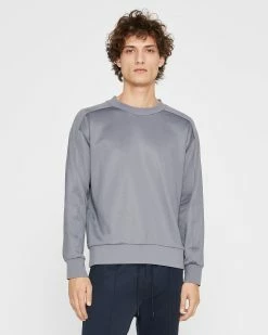 Flash Sale 🌟 Club Monaco Men Tech Terry Sweatshirt Mid Grey 😀